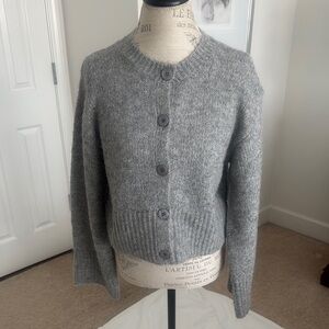 Zara Gray Button-Up Cardigan